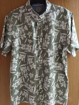 £12.99 • Buy Next Mens Short Sleeved Shirt Tropical Floral Print Size Large Linen Blend VGC 
