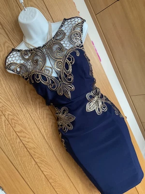 £20 • Buy 💙💙stunning💙💙lipsy London Size 12/14 Navy Gold Wiggle Dress 💙fast Post💙