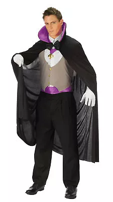 Deluxe Vampire Adult Men's Costume Cape & Vest With Bow Tie Fancy Dress Funworld • $24.95