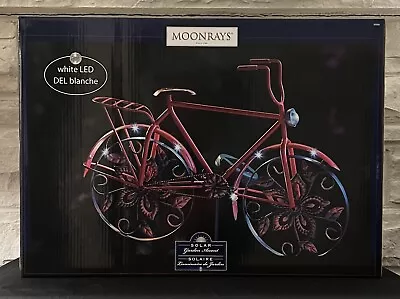 Moonrays ~ Bicycle Solar Powered 6 White LED Light Garden Accent Metal Dusk/Dawn • $28