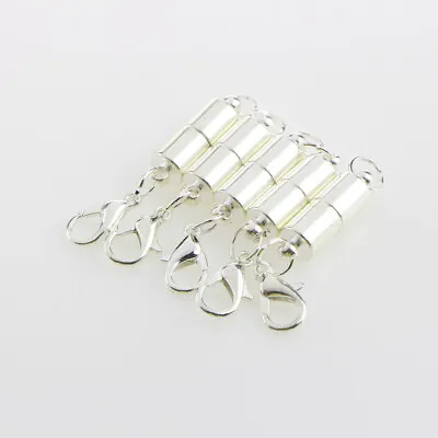  Magnetic Necklace Clasps Closures Clamp: 10pcs Metal Chain Extender Jewelry • £8.99