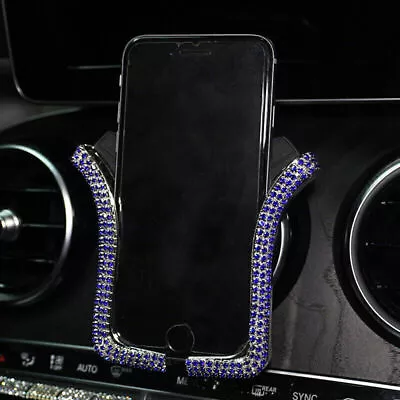 Car Phone Holder With Bing Crystal Rhinestone Car Air Vent Mount Clip Holder • $13.24