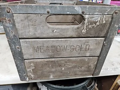 RARE Antique 4 Gallon Meadow Gold Milk Crate • $30