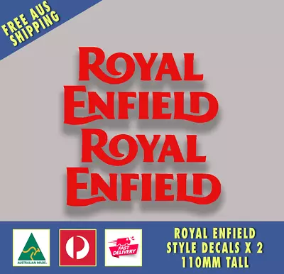 ROYAL ENFIELD RED Style Decals X 2 Motorbike Sturgess Racing Moto GP Stickers • $9.62