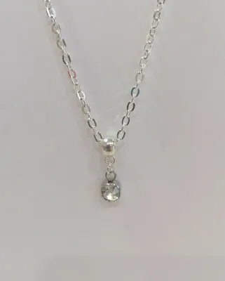 £3.99 • Buy April Birthstone Silver Pendant Necklace Jewellery 