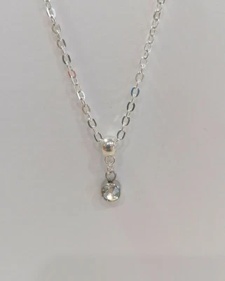 £3.99 • Buy April Birthstone Silver Pendant Necklace Jewellery 