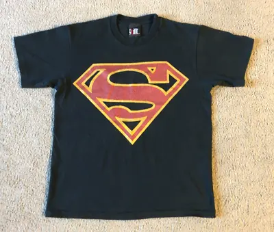 VTG 90s Giant Tag Sparkle Glitter Superman Logo Single Stitch T-Shirt - Medium • $20