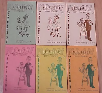 Lot Of 6 Maher Ventriloquist Studio Gospel & General Dialogues Booklets 1974 • $29.99