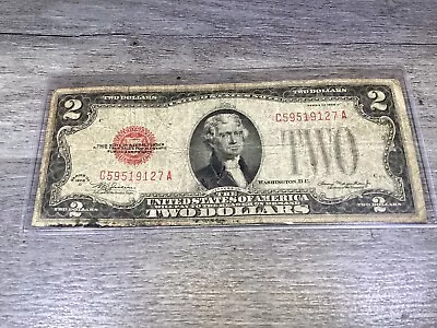 1928 D $2 Dollar Large Red Seal U.S. Banknote-9127A • $29.95