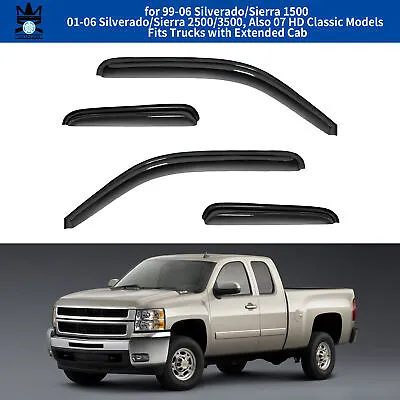 4pc  3D  Style Vent Window Visor Fit 99-07 Silverado/Sierra Classic Extended Cab • $26.39
