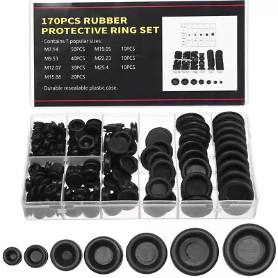 $10.09 • Buy 170Pcs/Set For Car Rubber Grommet Firewall Hole Plug Electrical Wire Gasket Kit
