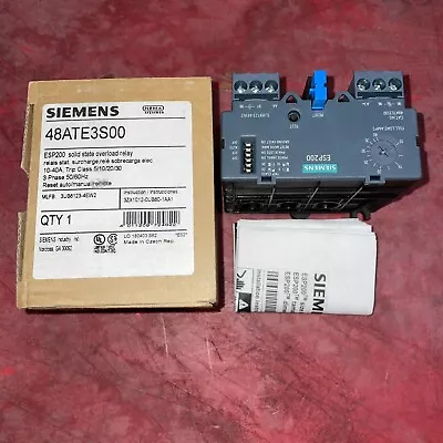 Siemens® 48ATE3S00 3UB81234EW2 Solid State Overload Relay ESP200 New • $175