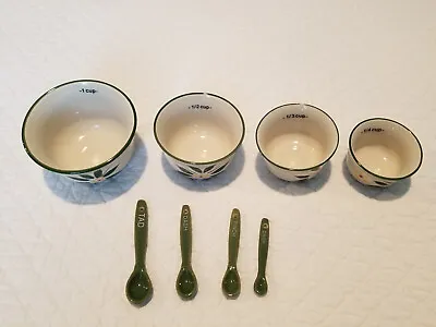 Temptations Green Floral Nesting Measuring Cups And Spoons New • $29.99