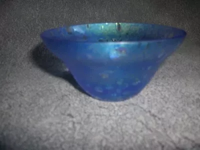 £10 • Buy Heron Iridescent Art Glass Bowl 10cm Across Etched Heron To Base