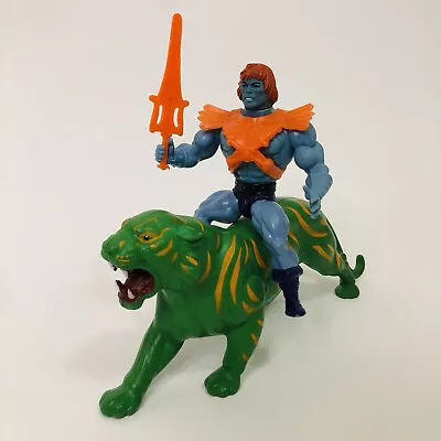 Vintage Masters Of The Universe Faker He-Man Complete With Green Battle Cat MOTU • $74.98