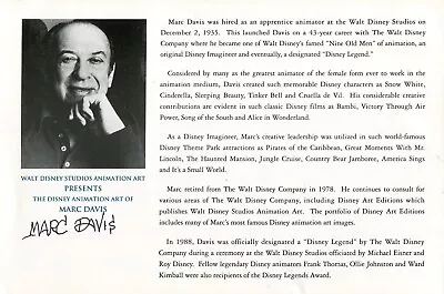 Marc Davis Disney Artist Animator Snow White Sleeping Beauty Signed Autograph • $124.99