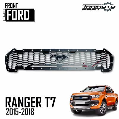 Cover Grille 4 Amber LED Chrome Emblem For Ford Ranger XLT Wildtrak 2015-2017 • $267.56