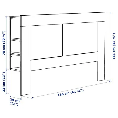 Ikea BRIMNES Headboard With Storage Compartment Standard King Wood Design • £100