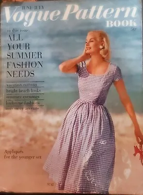 Vintage *Rare* VOGUE PATTERN BOOK / Magazine June - July 1960 Vol. 34 No. 6 • $74.99