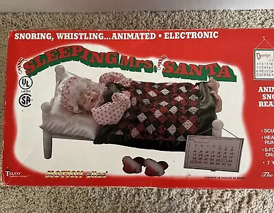 Vintage Sleeping Mrs Santa Animated Electronic Snoring Motion 1994 Telco Tested • $39.99