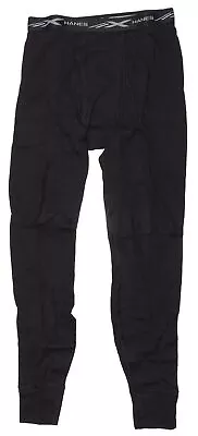 Hanes Men's Waffle Knit Thermal Pant Black Size Medium 60% Cotton 40% Polyester • $11.11