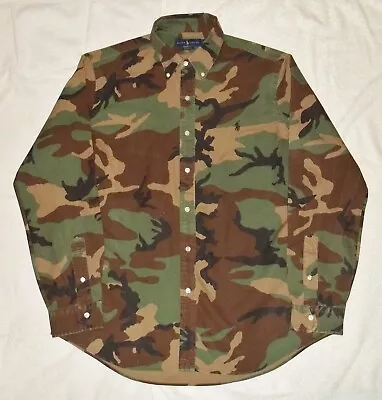 Ralph Lauren Classic Fit L/S Camo Camouflage Dress Casual Shirt L POLO • $12.99