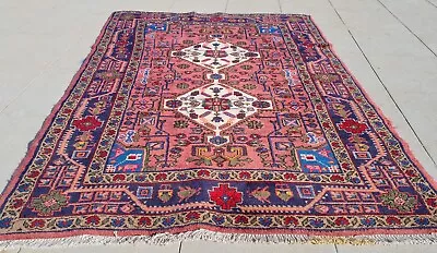 Authentic Hand Knotted Vintage Tribal Village Made Wool Area Rug 4.6 X 3.4 Ft • $199.99