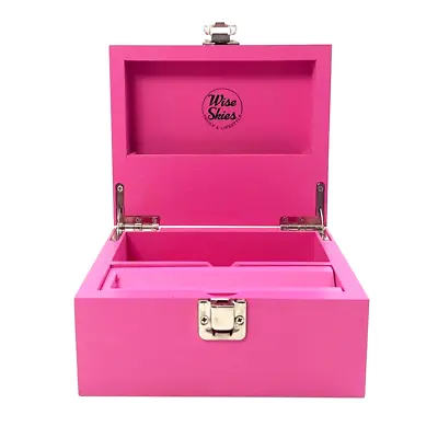 £19.99 • Buy Pink Wooden Mini Rolling Box Stash Smoking Box Girly Rolling Accessory