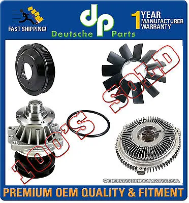 WATER PUMP PULLEY METAL IMPELLER GASKET FAN CLUTCH BLADE For BMW E39 E46 E53 KIT • $109.99