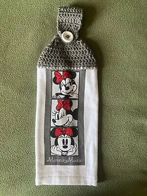 Disney Minnie Mouse Crochet Top Hanging Kitchen Towel - Gray Top • $4