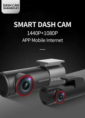 $113.99 • Buy Sameuo Dash Cam Front And Rear Camera 1440P Car DVR With WiFi Video Recorder