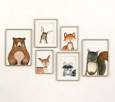 £30.99 • Buy Woodland Animal Baby's Nursery Prints Children's Wall Art Poster Picture