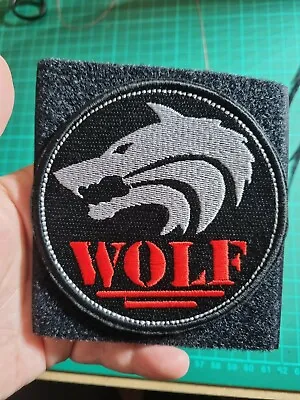 WOLF 10 Cm Hook And Loop Sew On Patch Military Airsoft Logo Badge Embroidered  • $7.45