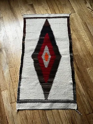 Vintage Navajo Weave Saddle Blanket Rug 40 1/2” X 21 1/4” • $164.95