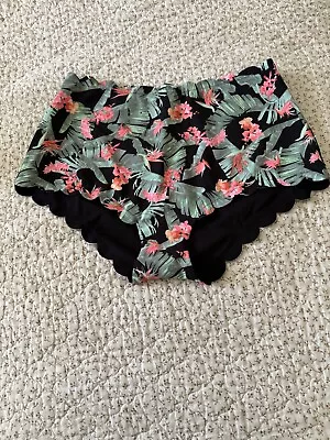 Victoria’s Secret Tropical Palm Scalloped Swim Suit Bottom Size L NEW • $14.99