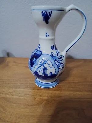 Blue Delft Pitcher 5 1/2  Tall Unmarked • $12