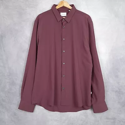 7 Diamonds Shirt Mens XL Purple 4 Way Stretch Polyester Performance Shirt • $25.88