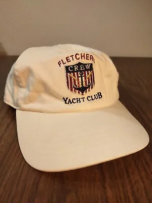 Fletchers Yacht Club Crew Hat Strap Back White Captains Cap Boating Fishing • $19.99