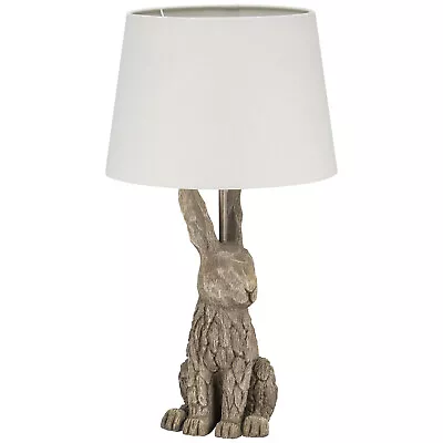 The Range Polyresin Driftwood Effect Rabbit Lamp 66H X 35.5W Cm Neutral • £32.99