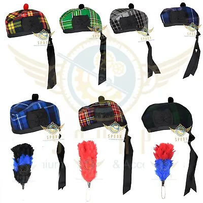 Scottish Highlander Military Piper GLENGARRY Kilt Cap/Hat For Child 44cm 50cm • $34.20