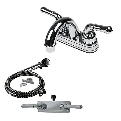 RV/Mobile Home Lav Faucet Hand-Held Shower Head Diverter Combo Chrome • $44.99