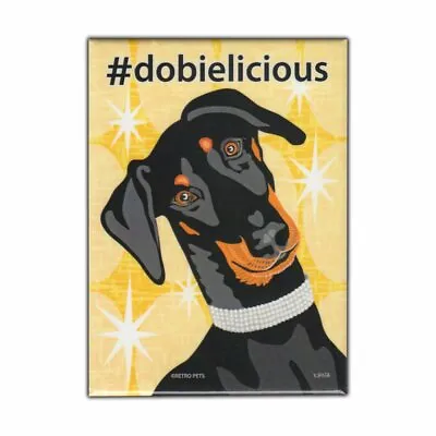 Retro Pets Magnet Hashtag Dog Series Doberman Pinscher (Dobbie) 2.5  X 3.5  • $8.99