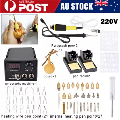 Multifunction Wood Burning Kit Pen Tool Pyrography Machine Burner DIY Craft Set • $100.85