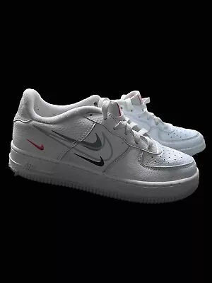 Nike Youth Air Force 1 Low GS DO6486 100 Multi-Swoosh - Size 5Y • $40