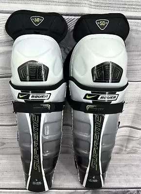 NIKE BAUER NBH SUPREME 50 HOCKEY SHIN GUARDS  Senior Size Small 13  • $29.99