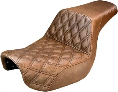 Saddlemen Step-Up Seat - Front Lattice Stitch - Brown - Harley Dyna FXD 06-17 • $485