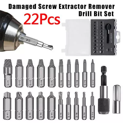 22X Broken Screw Extractor Remover Set Easy Out Damaged Stripped Drill Bits UK* • £8.10