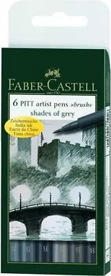 Faber-castell - 6 Pitt Artist Pens - Brush - Shades Of Grey • £15.89