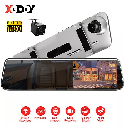 1080P Dash Cam 4.5  Front Rear View Cam Car DVR Tail Reversing Mirror Recorder • $34