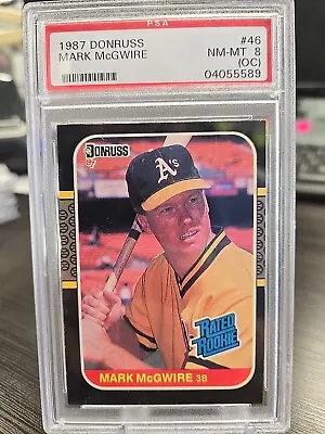 1987 Donruss Baseball Mark McGwire Rc Rated Rookie Card #46 Nm Psa 8 (TR) • $2.25
